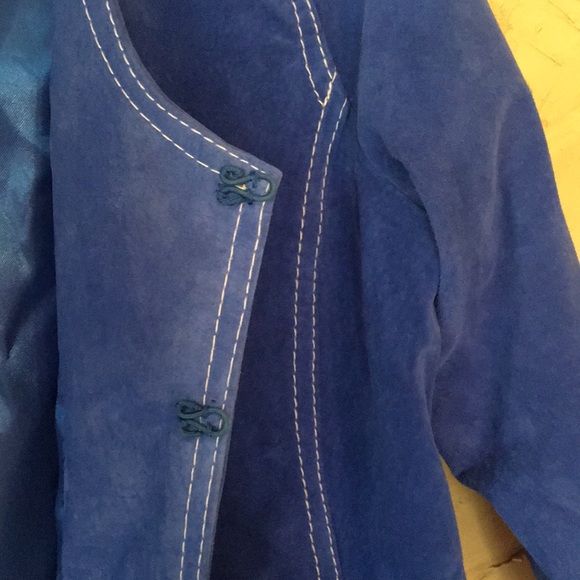 Blue suede jacket by Louis dell’olio. - Picture 3 of 7